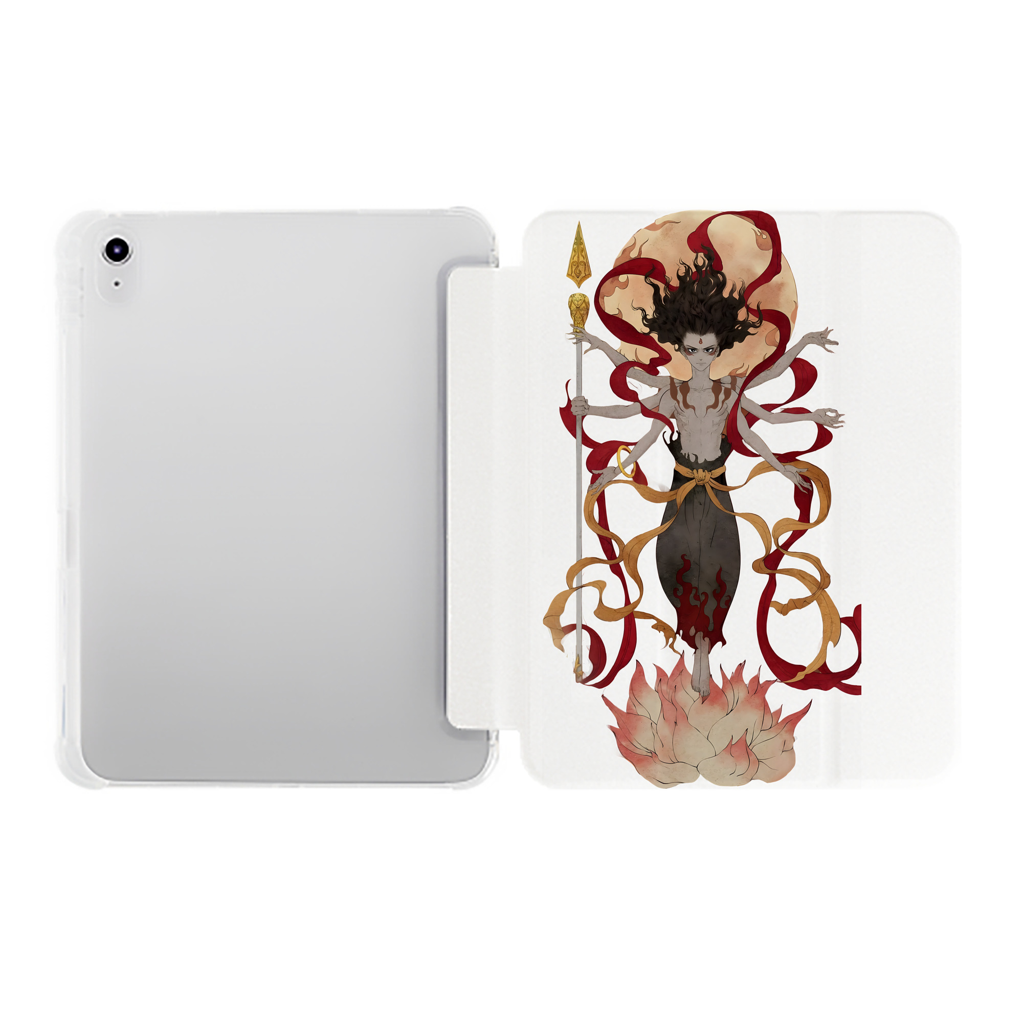 （画像用） Ne Zha 2 ナタ 魔童の大暴れ IPad ケース ペン収納付き 三つ折りスタンド PUレザー×シリコン 対応機種9.5/10.5/10.9インチ